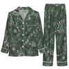 Festive Green Organic Scatter Custom Long Pajama Set