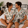 Festive Ivory Pinstripe Icon Toss Custom Short Pajama Set