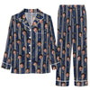 Festive Navy Striped Symbols Custom Long Pajama Set