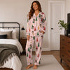 Festive Pink Triangle Toss Custom Long Pajama Set