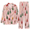 Festive Pink Triangle Toss Custom Long Pajama Set