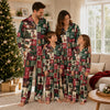 Festive Red And Forest Green Patchwork Tiles Custom Long Pajama Set