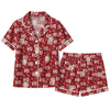 Festive Red Lettering Toss Custom Short Pajama Set
