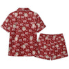 Festive Red Lettering Toss Custom Short Pajama Set