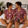 Festive Red Lettering Toss Custom Short Pajama Set