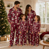 Festive Red Portrait Scatter Custom Long Pajama Set for Pet Lovers