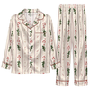 Festive Warm Ivory Vertical Sprigs Custom Long Pajama Set