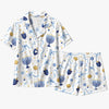 Festive White Ribbon Motifs Custom Short Pajama Set