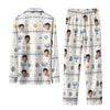 Festive White Symbol Bands Custom Long Pajama Set