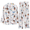 Festive White Typography Scatter Custom Long Pajama Set
