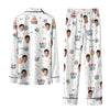 Festive White Typography Scatter Custom Long Pajama Set
