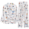 Festive White Typography Scatter Custom Long Pajama Set