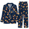 Funny Blue Food Scatter Custom Long Pajama Set