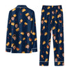 Funny Blue Food Scatter Custom Long Pajama Set