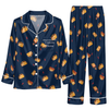 Funny Blue Food Scatter Custom Long Pajama Set