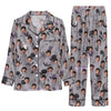 Gothic Grey Gothic Motifs Custom Long Pajama Set