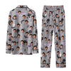Gothic Grey Gothic Motifs Custom Long Pajama Set