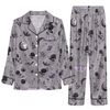 Gothic Grey Gothic Motifs Custom Long Pajama Set