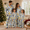 Mediterranean Ivory White Tile Mosaic Custom Long Pajama Set for Dog Lovers