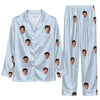 Minimalist Baby Blue Mini Symbols Custom Long Pajama Set