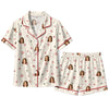 Minimalist Ivory Snowflake Star Scatter Custom Short Pajama Set