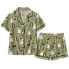 Minimalist Olive Green Speckled Figures Custom Short Pajama Set