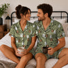 Minimalist Olive Green Speckled Figures Custom Short Pajama Set