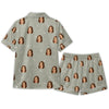 Minimalist Sage Gray Doodle Heart Scatter Custom Short Pajama Set