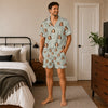 Minimalist Sage Gray Doodle Heart Scatter Custom Short Pajama Set