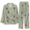 Minimalist Sage Green Mini Sprigs Custom Long Pajama Set