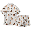 Minimalist White Bow Heart Scatter Custom Short Pajama Set - image 3
