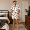 Minimalist White Bow Heart Scatter Custom Short Pajama Set - image 6