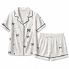 Minimalist White Bow Heart Scatter Custom Short Pajama Set - image 2