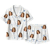 Minimalist White Sparse Emblems Custom Short Pajama Set