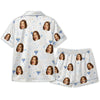 Minimalist White Sparse Emblems Custom Short Pajama Set