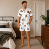 Minimalist White Sparse Emblems Custom Short Pajama Set