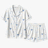Minimalist White Sparse Emblems Custom Short Pajama Set