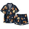 Mysterious Midnight Navy Moonlit Vignettes Custom Short Pajama Set
