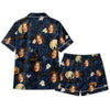 Mysterious Midnight Navy Moonlit Vignettes Custom Short Pajama Set
