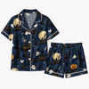 Mysterious Midnight Navy Moonlit Vignettes Custom Short Pajama Set