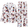 Patriotic White Badge Toss Custom Long Pajama Set
