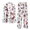 Patriotic White Badge Toss Custom Long Pajama Set