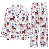 Patriotic White Badge Toss Custom Long Pajama Set