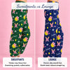 Side view comparing personalized softball sweatpants with cuffed ankles and straight-leg lounge pants