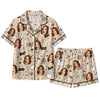 Playful Beige Doodle Typography Custom Short Pajama Set