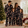 Playful Black Novelty Scatter Custom Long Pajama Set