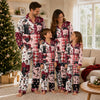 Playful Burgundy Patchwork Panels Custom Long Pajama Set for Cat Lovers