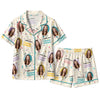 Playful Cream Balloon Star Scatter Custom Short Pajama Set