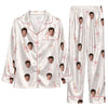 Playful Cream Bottle Motifs Custom Long Pajama Set
