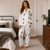 Playful Cream Bottle Motifs Custom Long Pajama Set